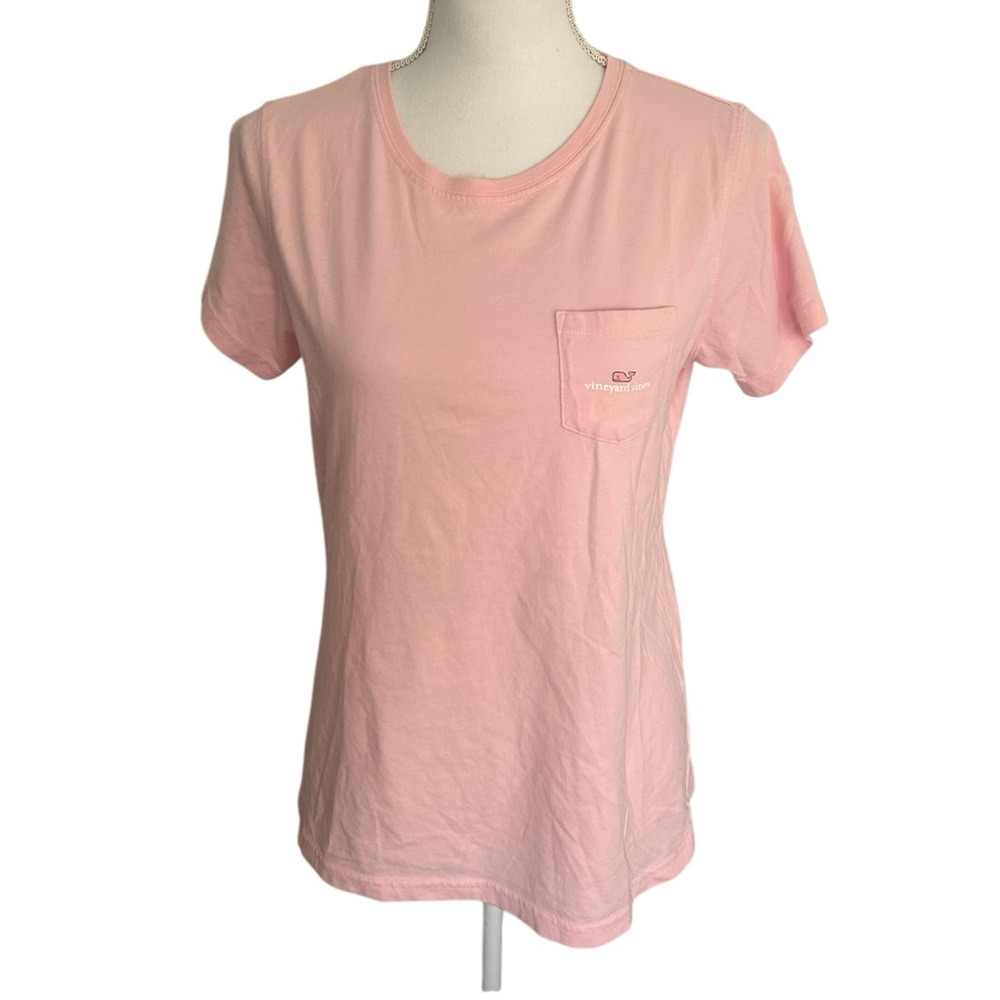 Vineyards Vines T-Shirt, size small, pink, all cotton, patriotic whale (NWOT)